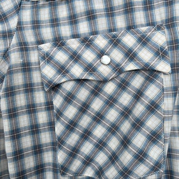** Vintage 1970s Levi's Pearl Snap Shirt Men's small Western Short Sleeve Plaid - Picture 10 of 11